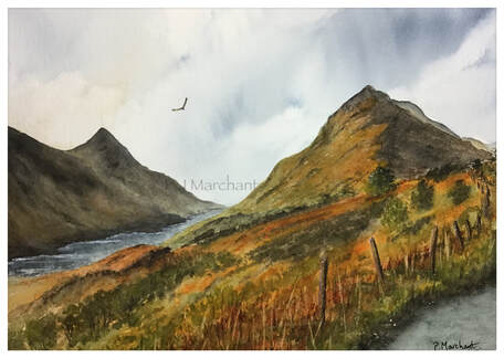 glencoe, highlands, scotland, watercolour, art, painting, Picture